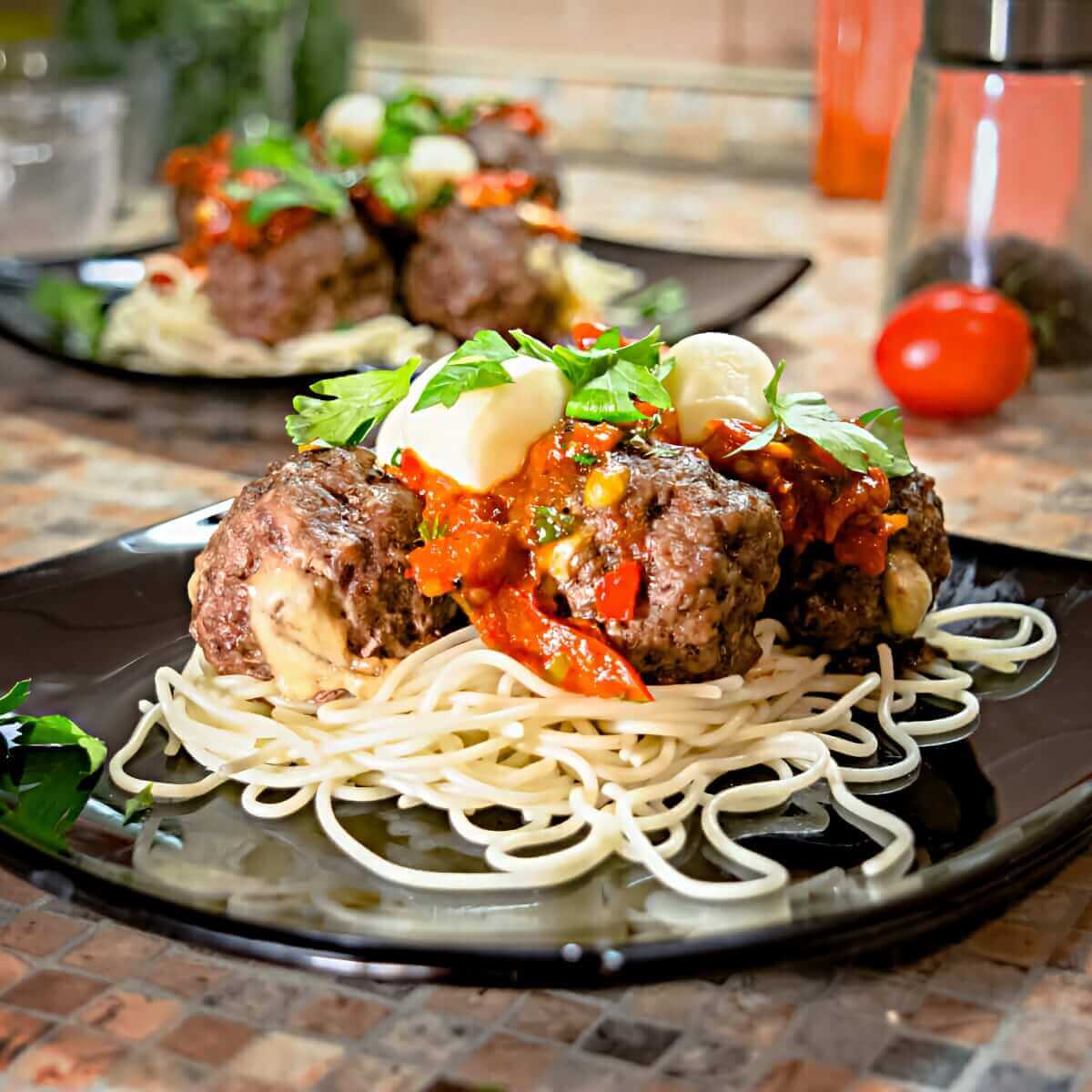 Italian Beef Meatballs Spaghetti