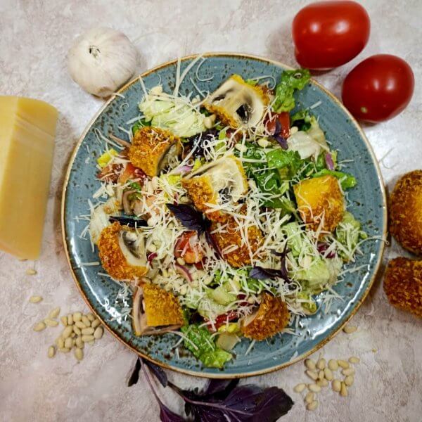 Crispy Mushroom Parmigiana Salad